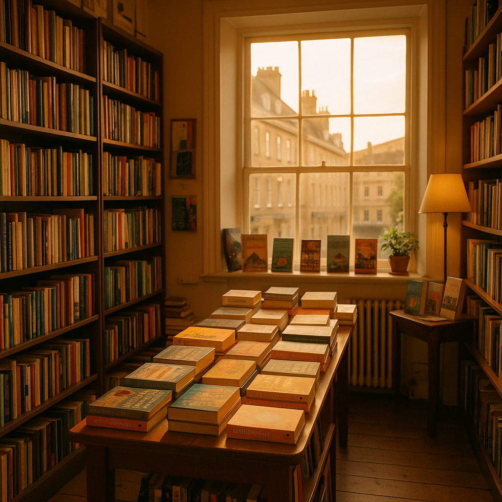 Interior of a cosy independent bookshop in Bath