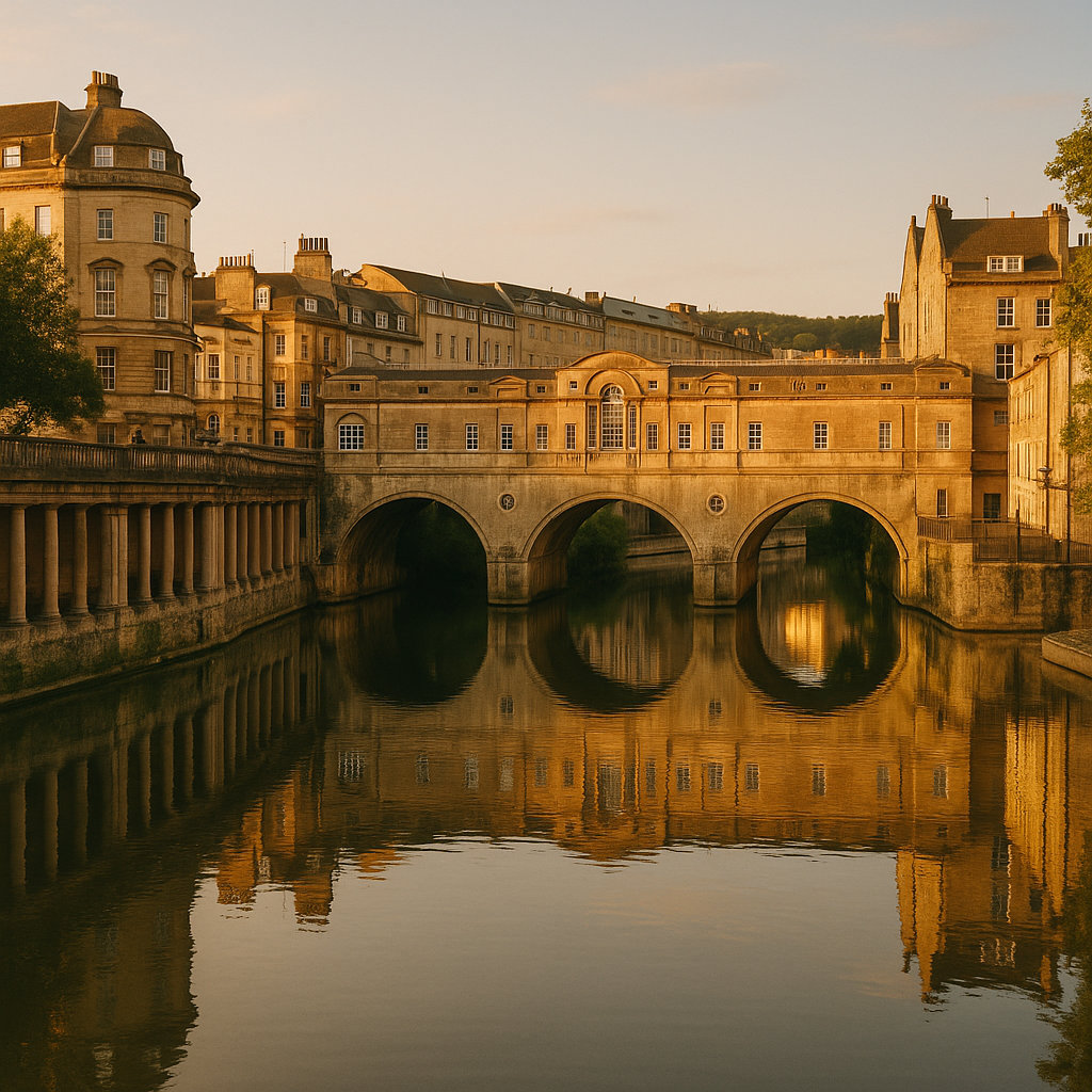 Pulteney Bridge reflecting in the River Avon