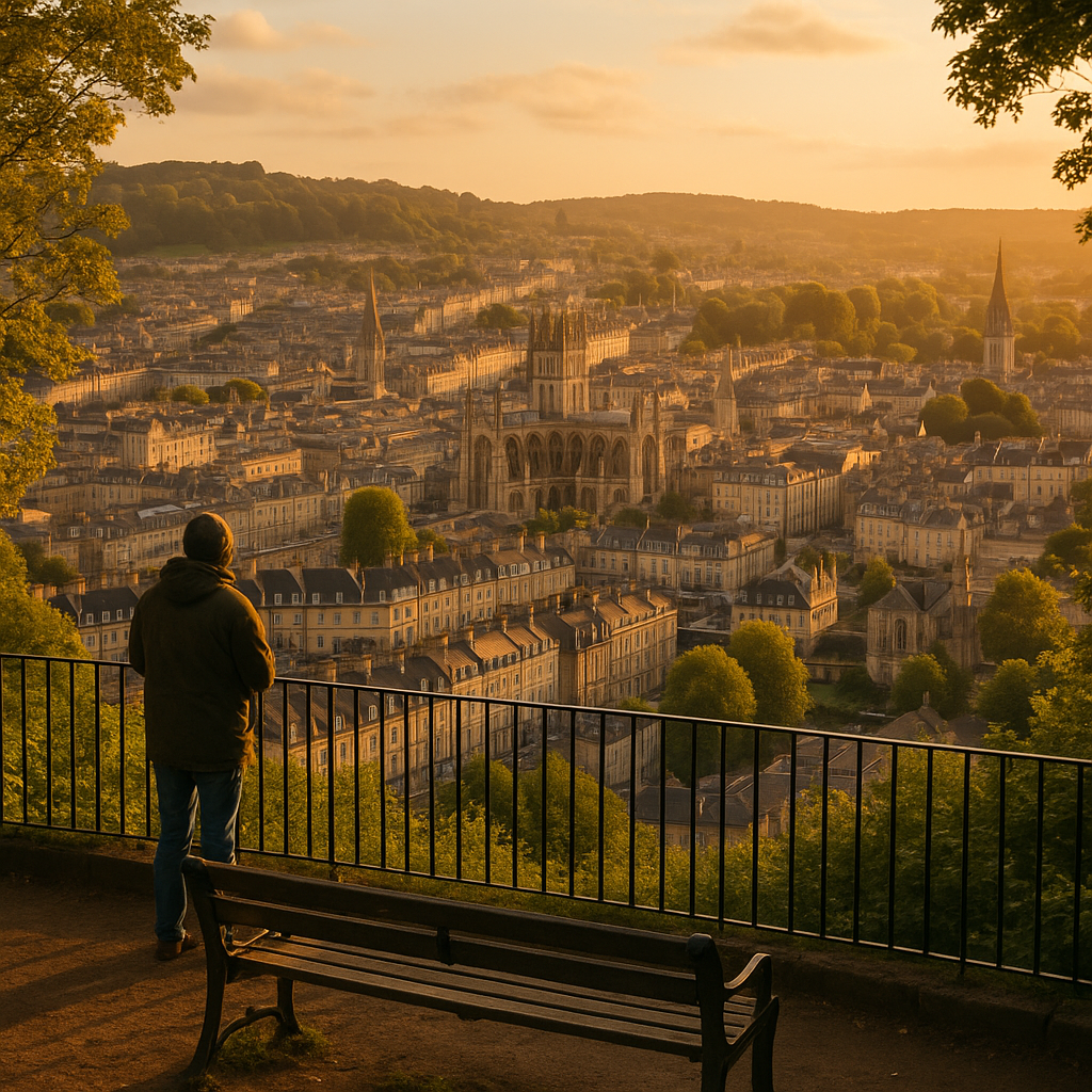 Autumn view across Bath from Alexandra Park