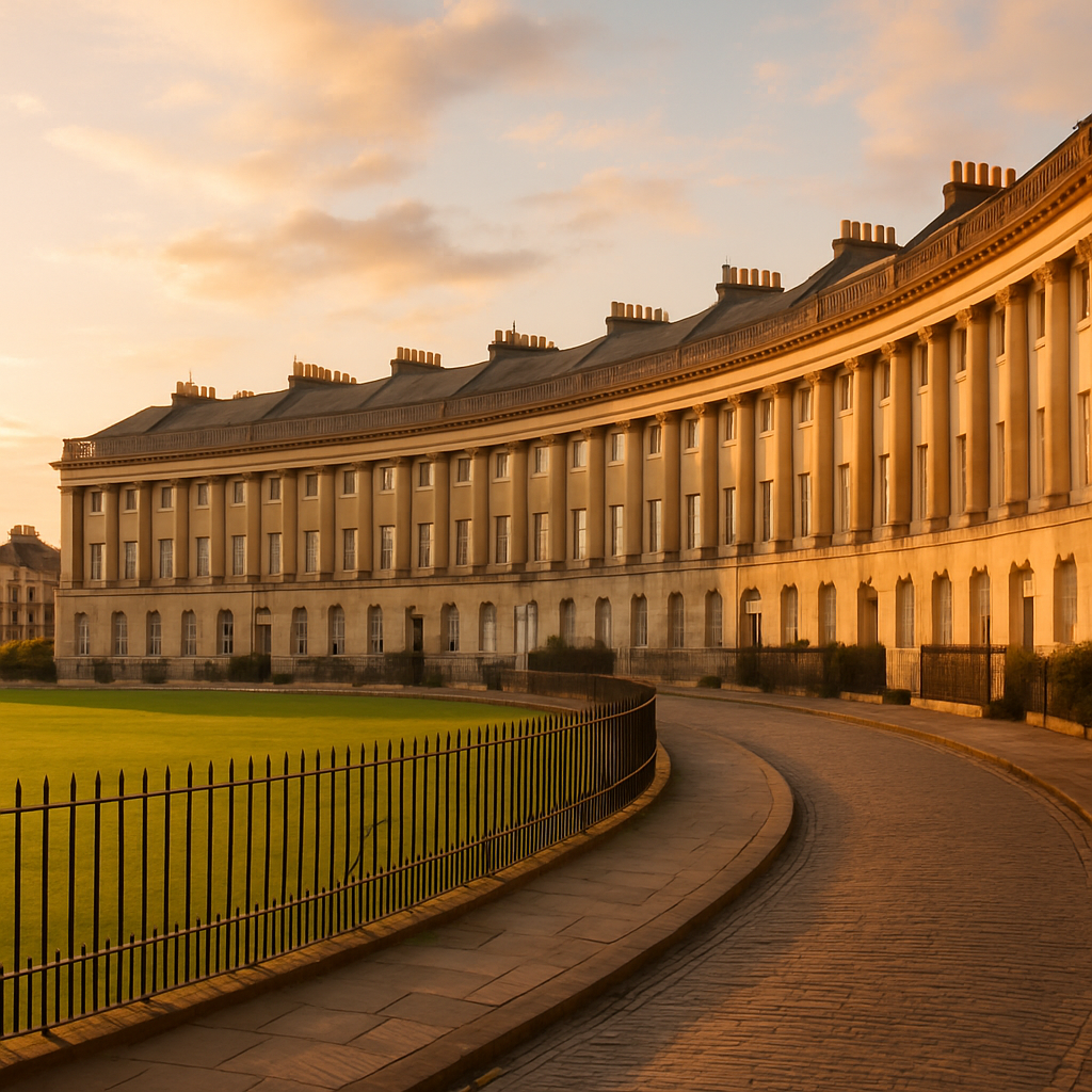 Royal Crescent in soft sunset light